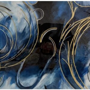Celestial Current Print Mounted on Wood