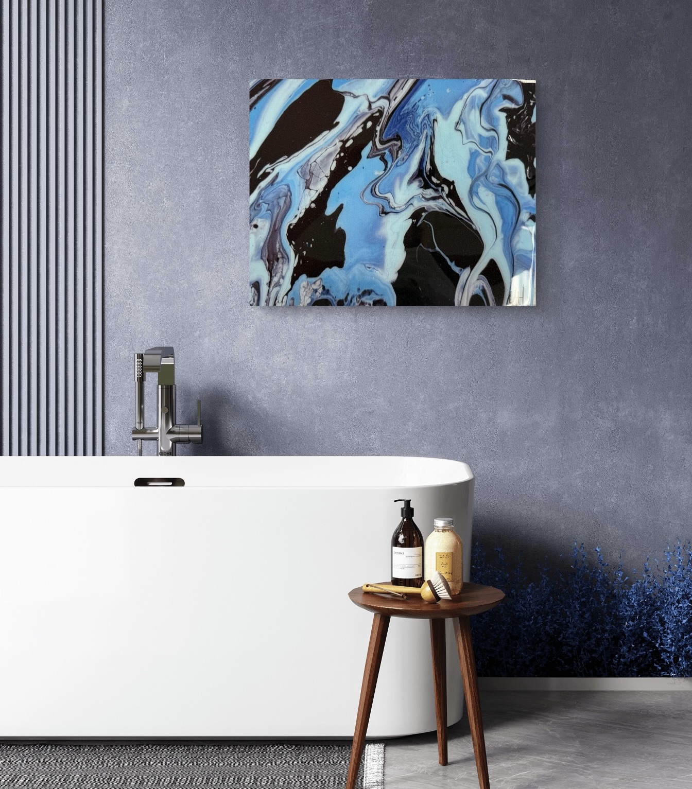 Evening's Reflective Tide Print Mounted on Wood - Image 3