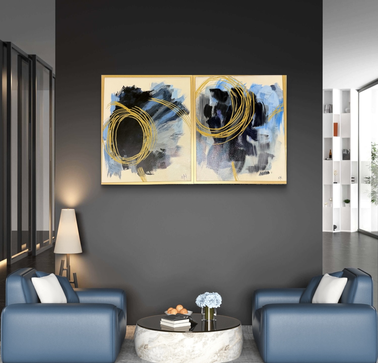 Midnight Swirls in Gold - Image 2