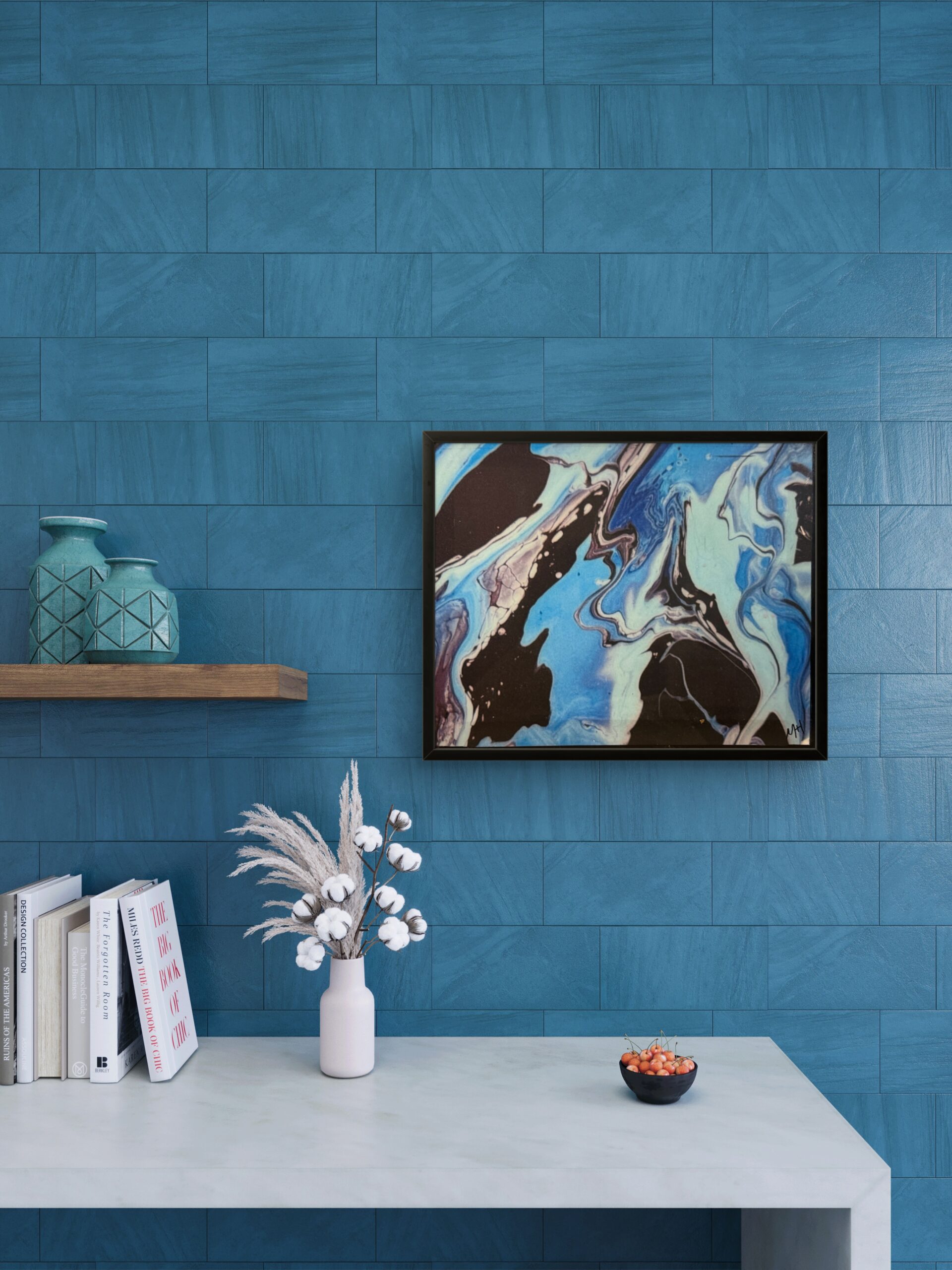 "Evenings Reflective Tide" on mounted wood - Image 2